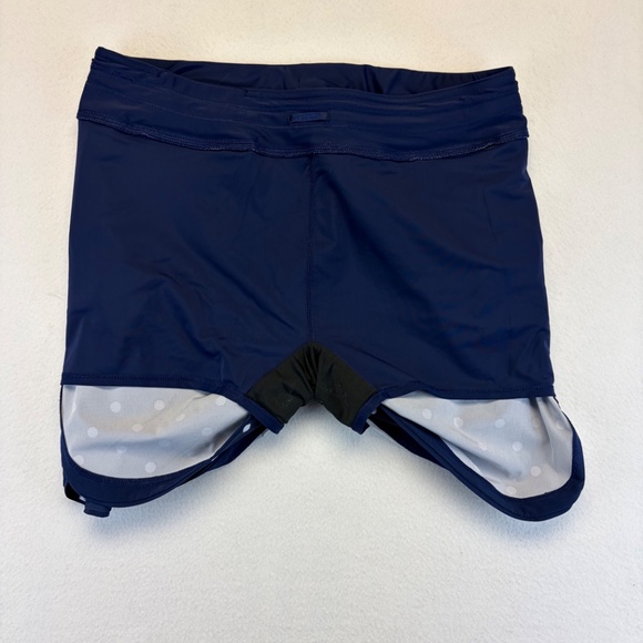 Share Lands' End Navy Blue White Polka-Dot Swim Skort Lined Shorts Size 14 - Picture 11 of 12